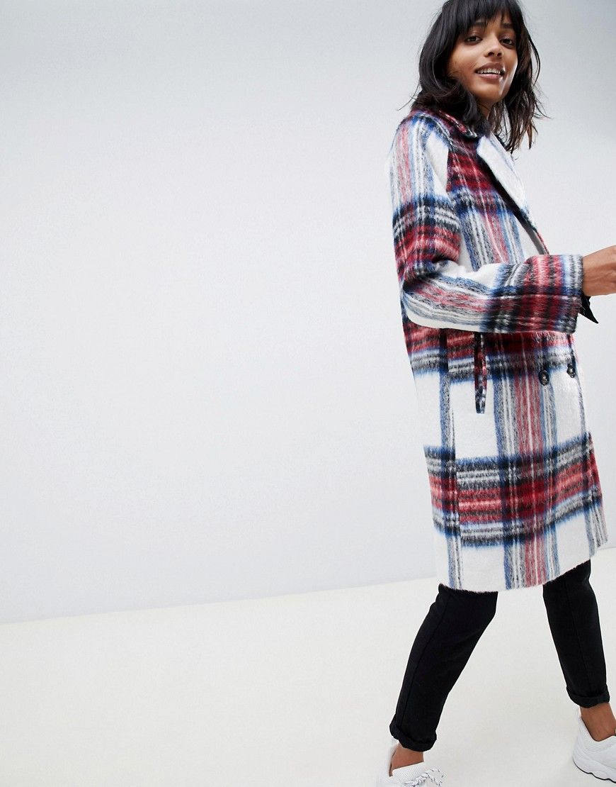 ASOS DESIGN plaid check coat - Multi | ASOS US