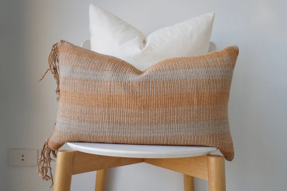 Gray brown Tribal Hemp Hand Woven Natural Dye Color Pillow Cover | Etsy (US)