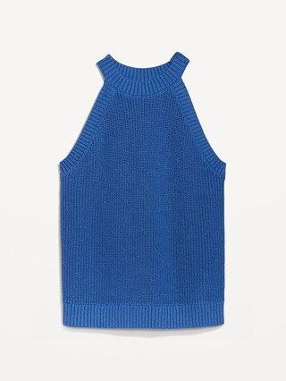 Sleeveless Cropped Shaker-Stitch Sweater for Women | Old Navy (US)