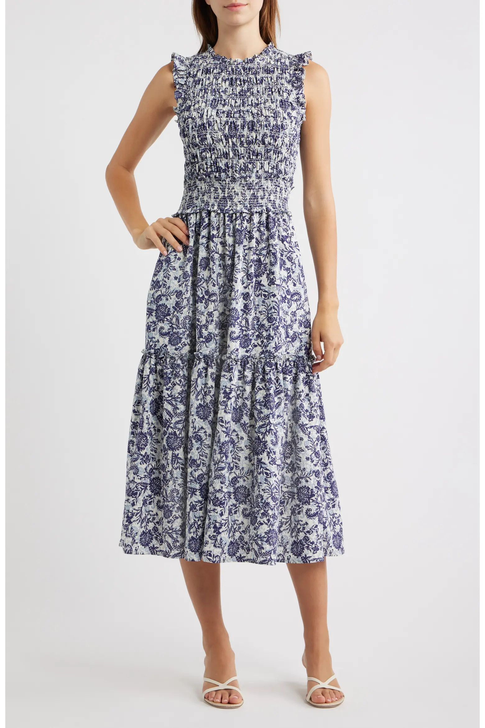Vivier Smocked Midi Dress (Women) | Nordstrom | Nordstrom