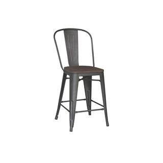 StyleWell 24 in. Matte Gunmetal Backed Counter Stool (Set of 2)-CW827A-24-GMM - The Home Depot | The Home Depot