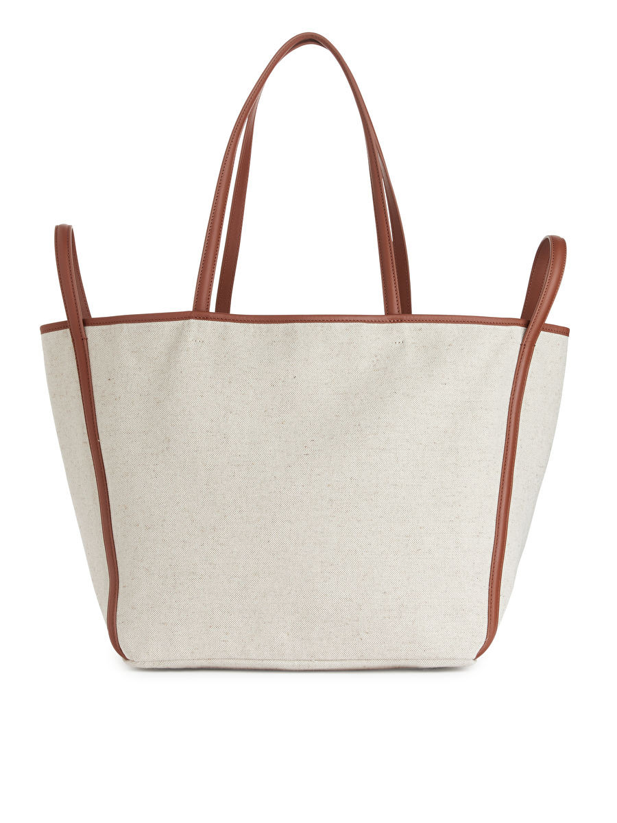 Leather-Detailed Canvas Tote | ARKET (US&UK)