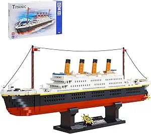 RSDHFLY Titanic Model Building Blocks Set,1288 Pieces Titanic Cruise Ship Model Building Set Toys... | Amazon (US)