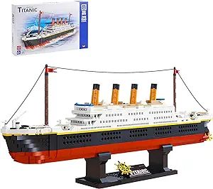 RSDHFLY Titanic Model Building Blocks Set,1288 Pieces Titanic Cruise Ship Model Building Set Toys... | Amazon (US)