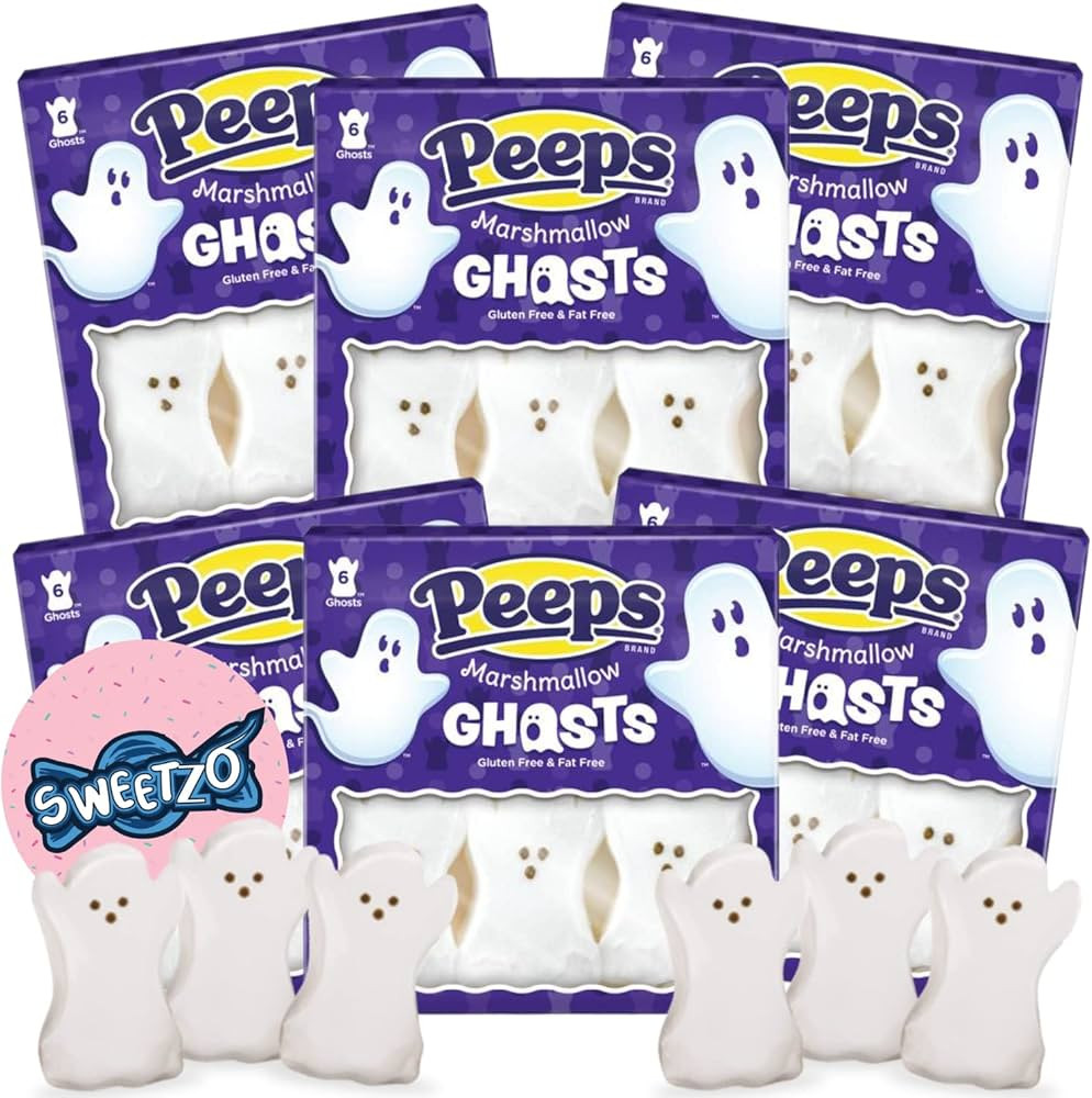 Halloween Peeps Marshmallow Candies, White Ghost Shaped Marshmallows, Gluten Free Cupcake and Des... | Amazon (US)