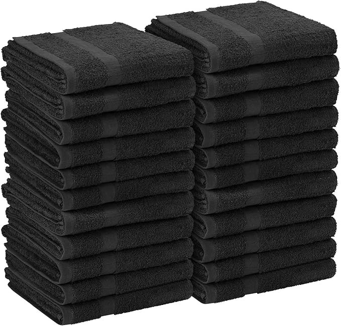 Utopia Towels Black Salon Towels, Pack of 24 (Not Bleach Proof, 16 x 27 Inches) Highly Absorbent ... | Amazon (US)