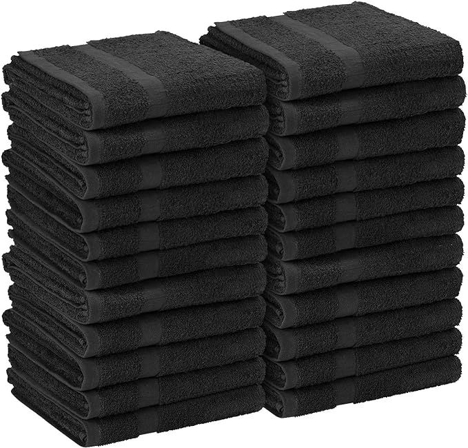 Utopia Towels Black Salon Towels, Pack of 24 (Not Bleach Proof, 16 x 27 Inches) Highly Absorbent ... | Amazon (US)