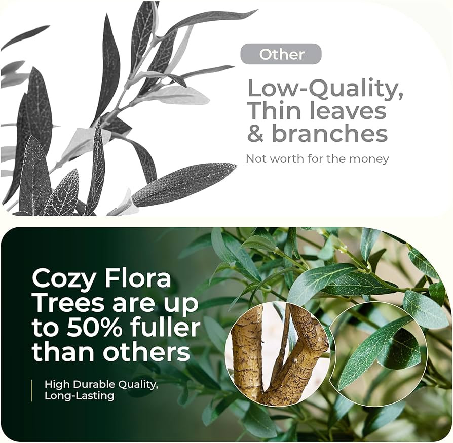 Artificial Olive Tree - 7FT Tall (84 Inches) - Faux Potted Silk Olive Tree Plant for Indoor Home ... | Amazon (US)