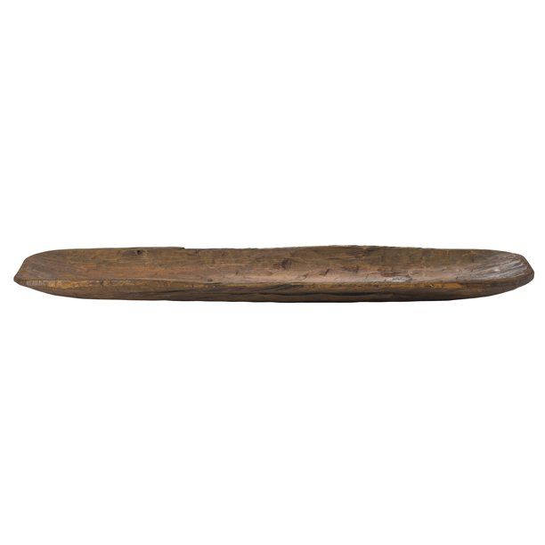 Luxury Living Furniture Jumbo Hand-Carved Rustic Wooden Decorative Bowl, Pecan - Walmart.com | Walmart (US)