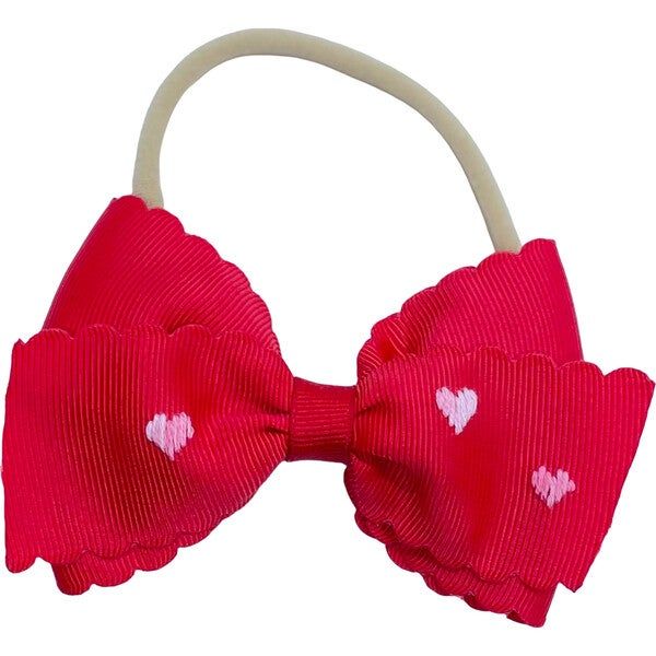 Scalloped Ombre Hearts Lottie Hairtie, Red - Winn and William Hair Accessories | Maisonette | Maisonette