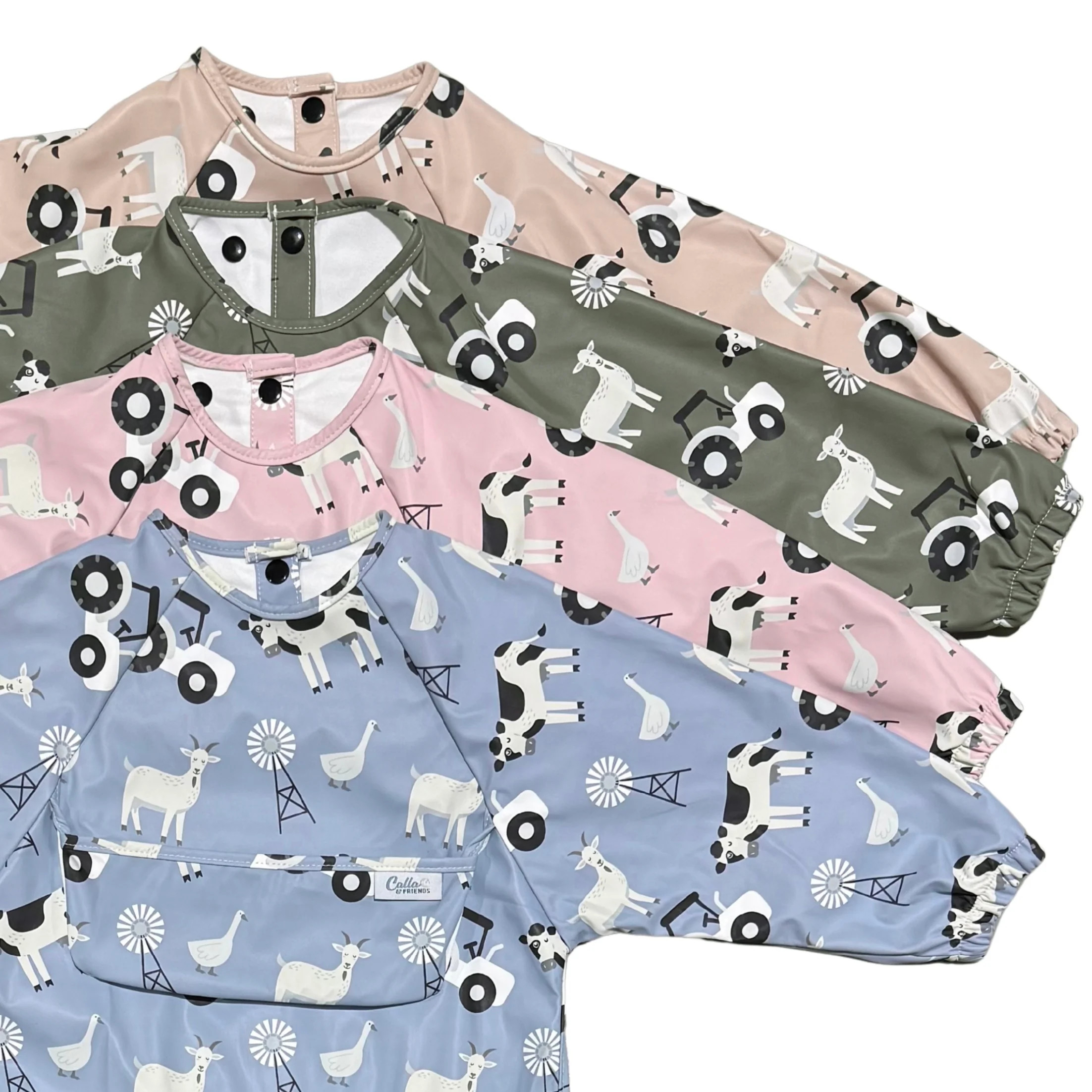 The Grayson Long Sleeve Bib - Farm | Calla & Friends