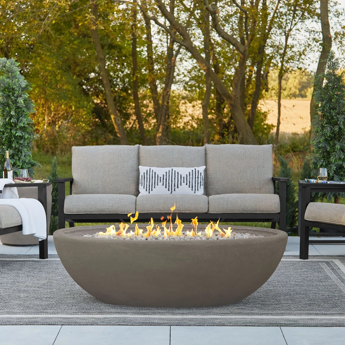 RIVERSIDE Oval Propane Fire Bowl by Real Flame | Wayfair North America