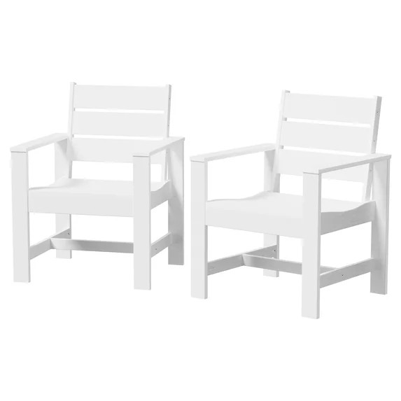 Better Homes & Gardens Ezra Outdoor HDPE Dining Chair, 2-Pack, White | Walmart (US)
