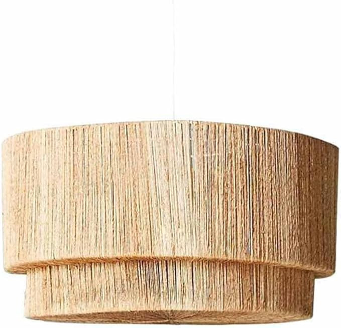 Silent Wind Pendant Lamp Hemp Rope Creative Retro Home Lighting Hand Knitted Bamboo Hanging Light... | Amazon (US)