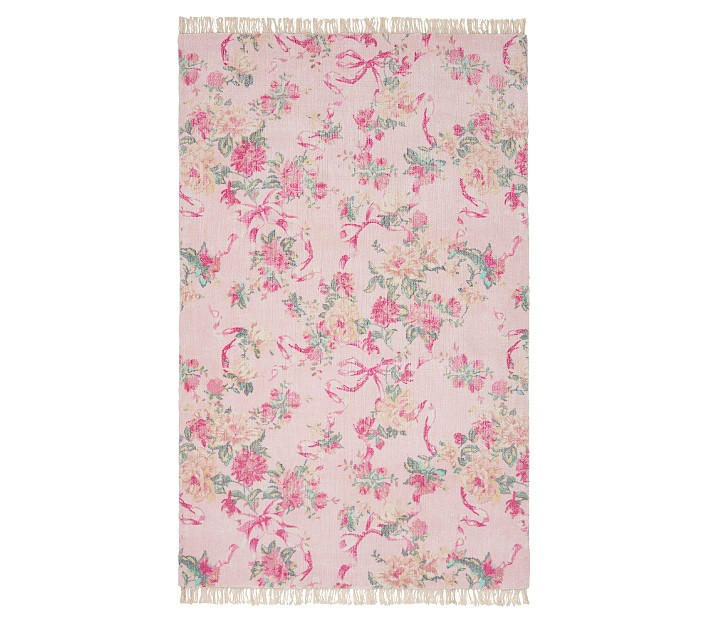 LoveShackFancy Cabbage Rose Wool-Blend Rug | Pottery Barn Kids