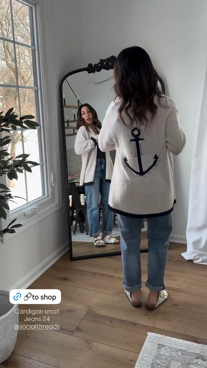 .Jeans 24 (sized down). Blue pants small. Sweaters small. Button-down shirt XS. Graphic tee small. Birkenstocks TTS. Jewelry code HOUSEOFLEO20. 



#LTKOver40 #LTKPetite