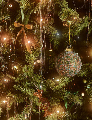 Erlantz Beaded Ornament (set of 2), Green | Lulu and Georgia 