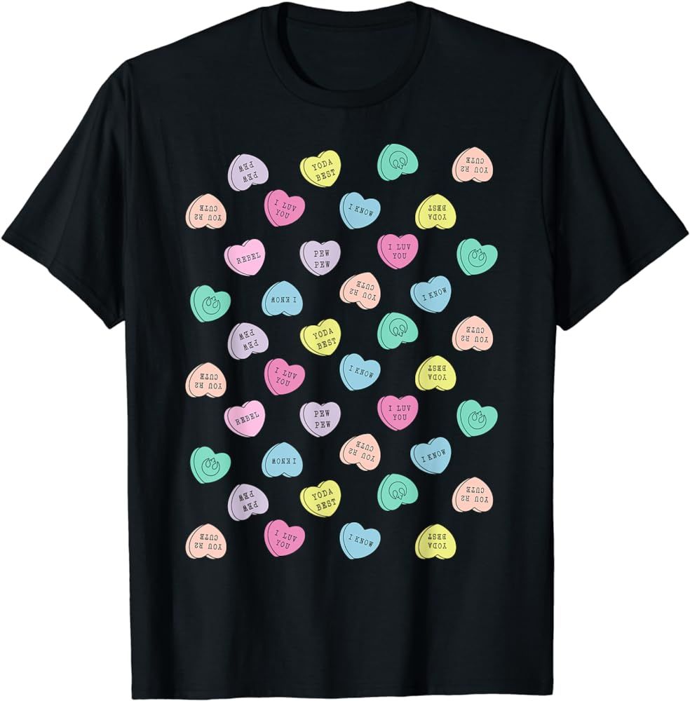 Star Wars Candy Hearts Love Valentine's Day Graphic T-Shirt T-Shirt | Amazon (US)