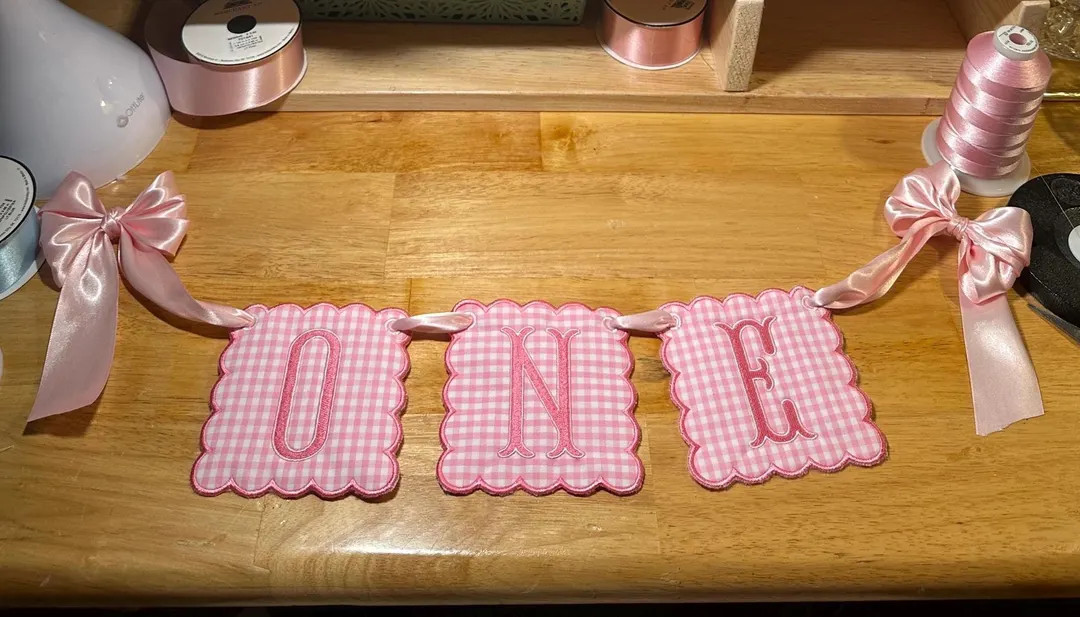 Embroidered Birthday Banner | Custom Age Party Garland | Etsy (US)