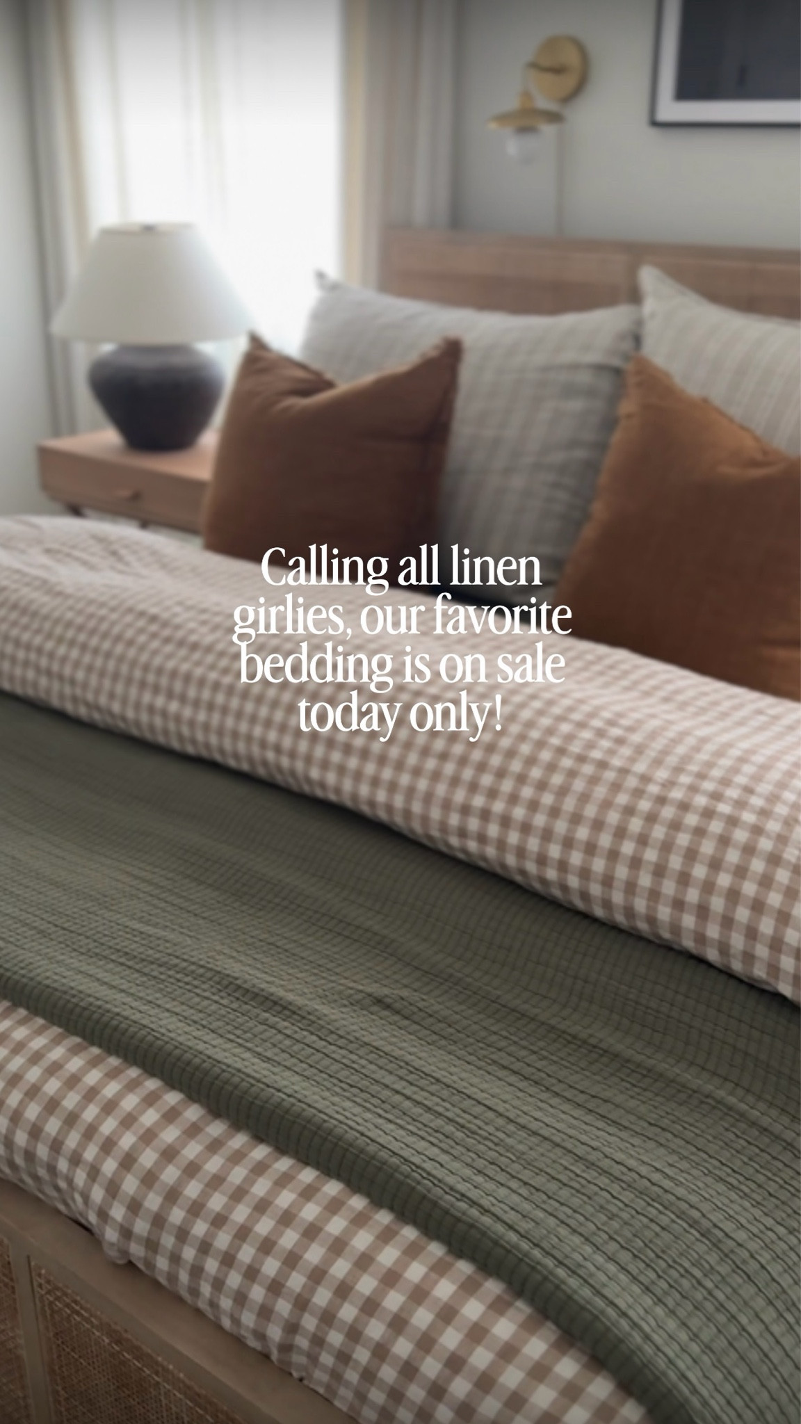 🧸 Our favorite linen bedding is on sale (today only)!

This bedding NEVER goes on sale so don’t miss it! We have the cafe gingham and the olive gingham, both are super pretty, especially for the winter. We also have solid colors and they are all the best quality linen! 

#linenbedding #greenbedding #primarybedroom #bedroom 

#LTKCyberWeek #LTKSaleAlert #LTKHome
