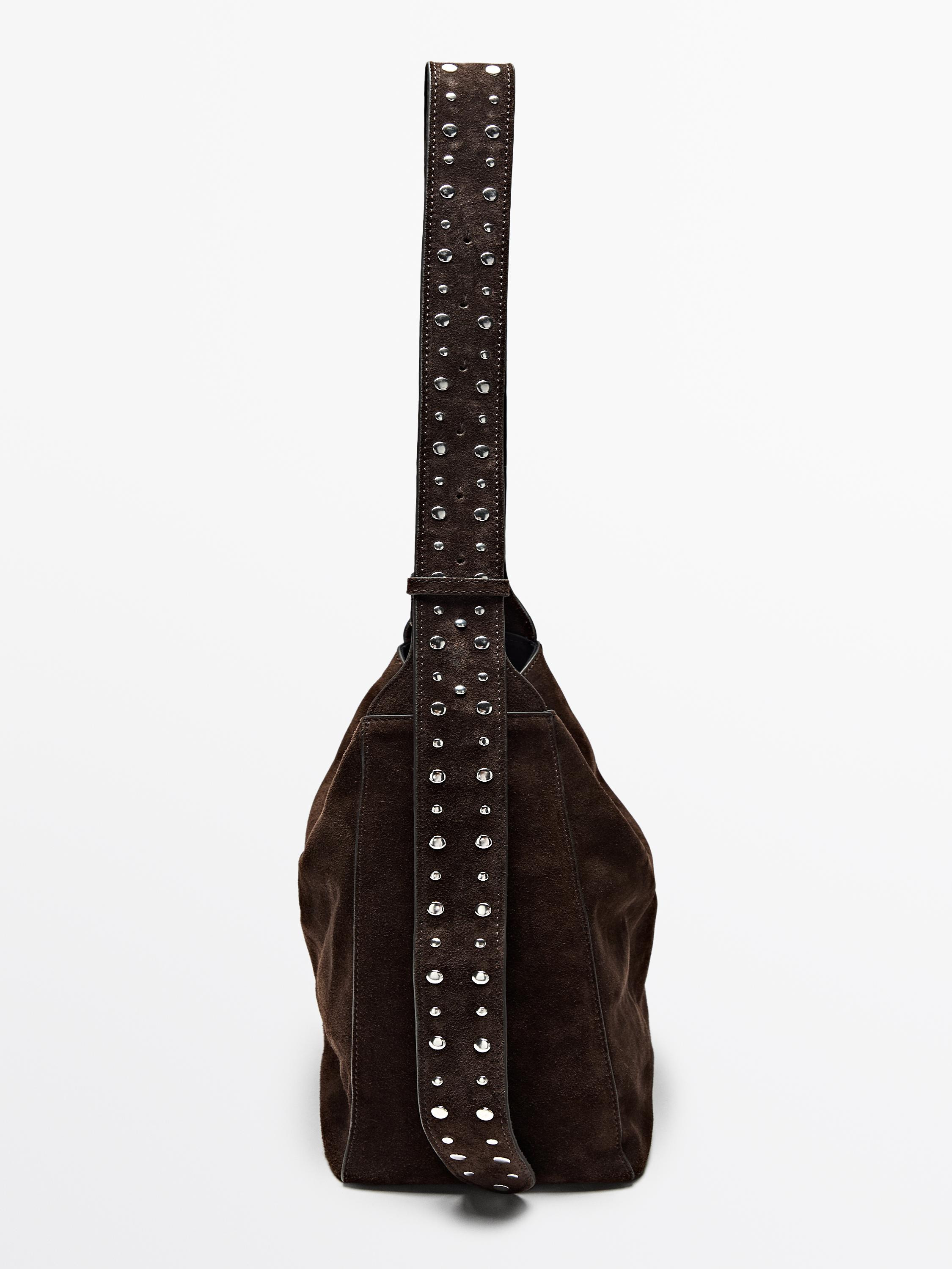 Maxi-Bucket-Tasche aus Rauleder · Braun · Oberbekleidung Aus Leder | Massimo Dutti | Massimo Dutti DE