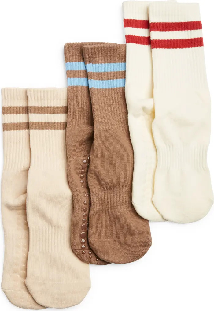 HIGH HEEL JUNGLE 3-Pack Varsity Grip Crew Socks | Nordstrom | Nordstrom