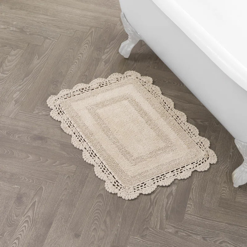 Laura Ashley Crochet Cotton Bath Rug | Wayfair North America