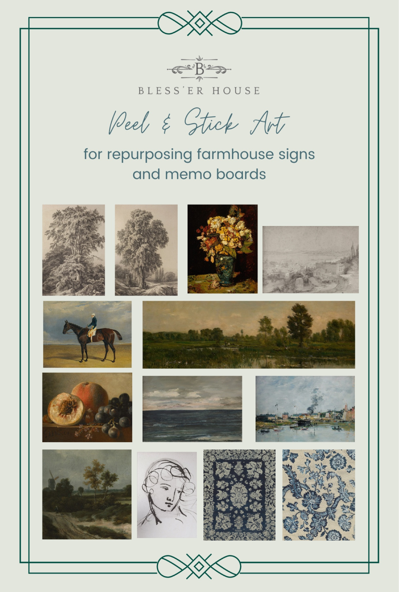 Peel and stick art you can place right on top of wood framed farmhouse signs to look like vintage canvas! How brilliant is that?! You could stick one on 26 gauge sheet metal to make a magnetic memo board in a kitchen, home office, or mudroom too. 

#etsy #art #wallart 

#LTKstyletip #LTKhome #LTKunder50