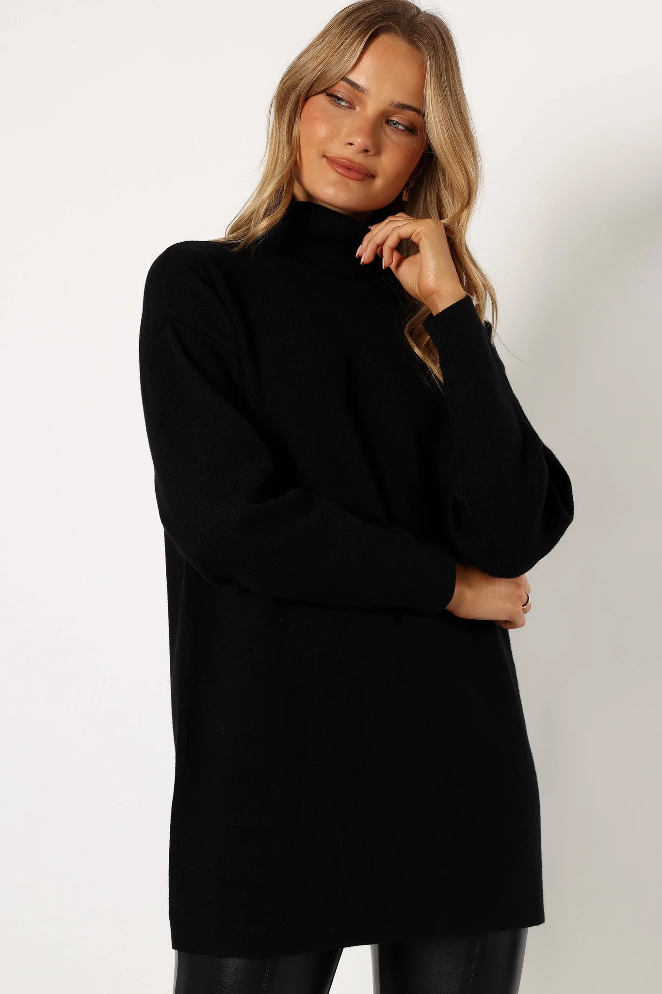 Nico Turtleneck Mini Dress - Black | Petal & Pup (US)
