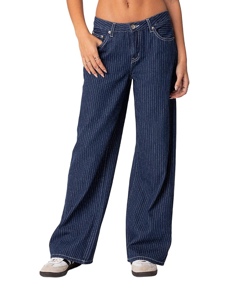Edikted Pinstripe Low Rise Jeans | Bloomingdale's (US)