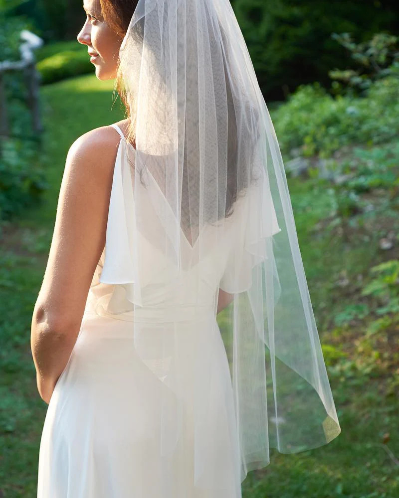 Simple Cut Edge Wedding Veil - Shop Bridal Veils | Dareth Colburn | Dareth Colburn