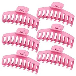 WHAVEL Pink Hair Clips Matte Claw Clips Large Hair Claws 4.3 Inch Claw Clip for Women and Girls B... | Amazon (US)
