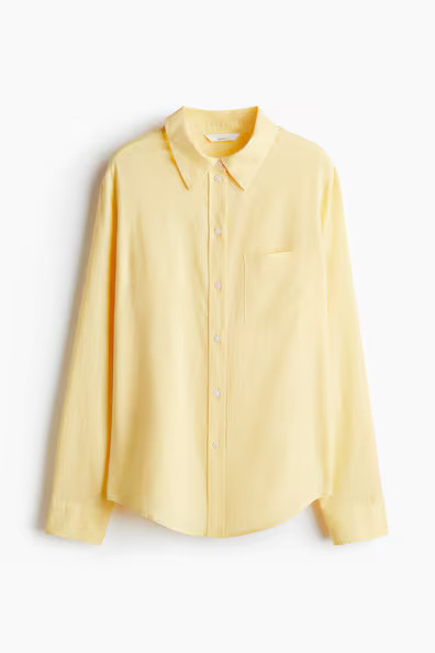 H & M - Hemdbluse aus Leinenmix - Gelb - Damen | H&M (DE, AT, CH, NL, FI)
