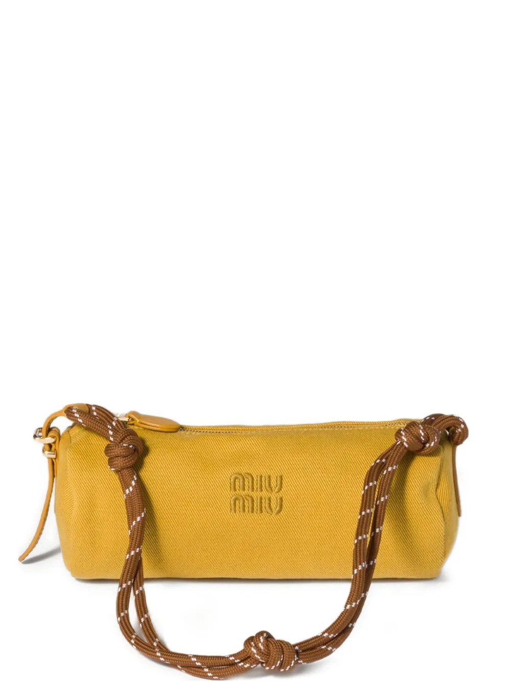 Miu Miulogo-embroidered gabardine bag | Farfetch Global