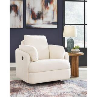 Modmax Beige Polyester Swivel Glider Rocker Recliner with Storage | The Home Depot