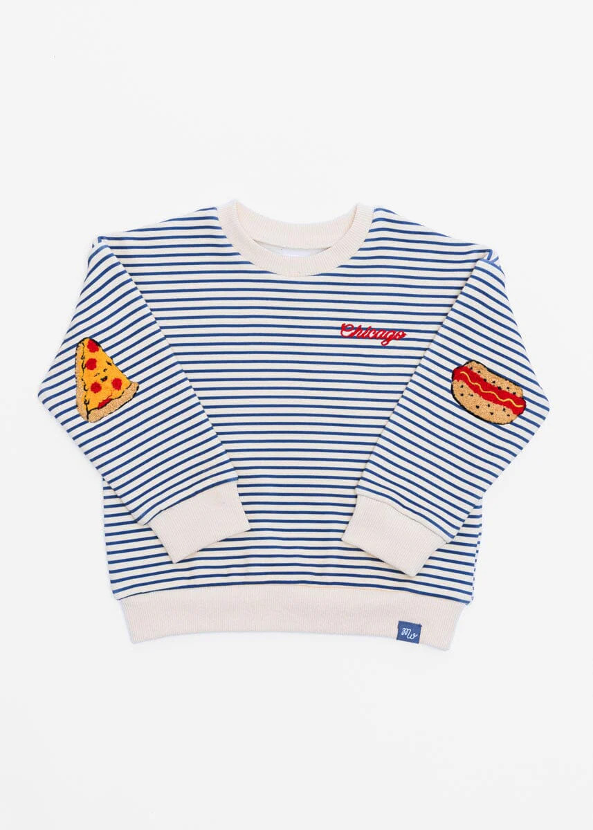 Chicago Striped Patch Sweatshirt | Alice & Wonder