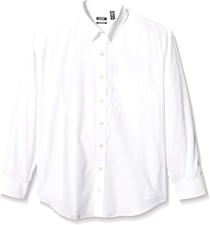 IZOD Men's Big and Tall Button Down Long Sleeve Stretch Performance Solid Shirt | Amazon (US)