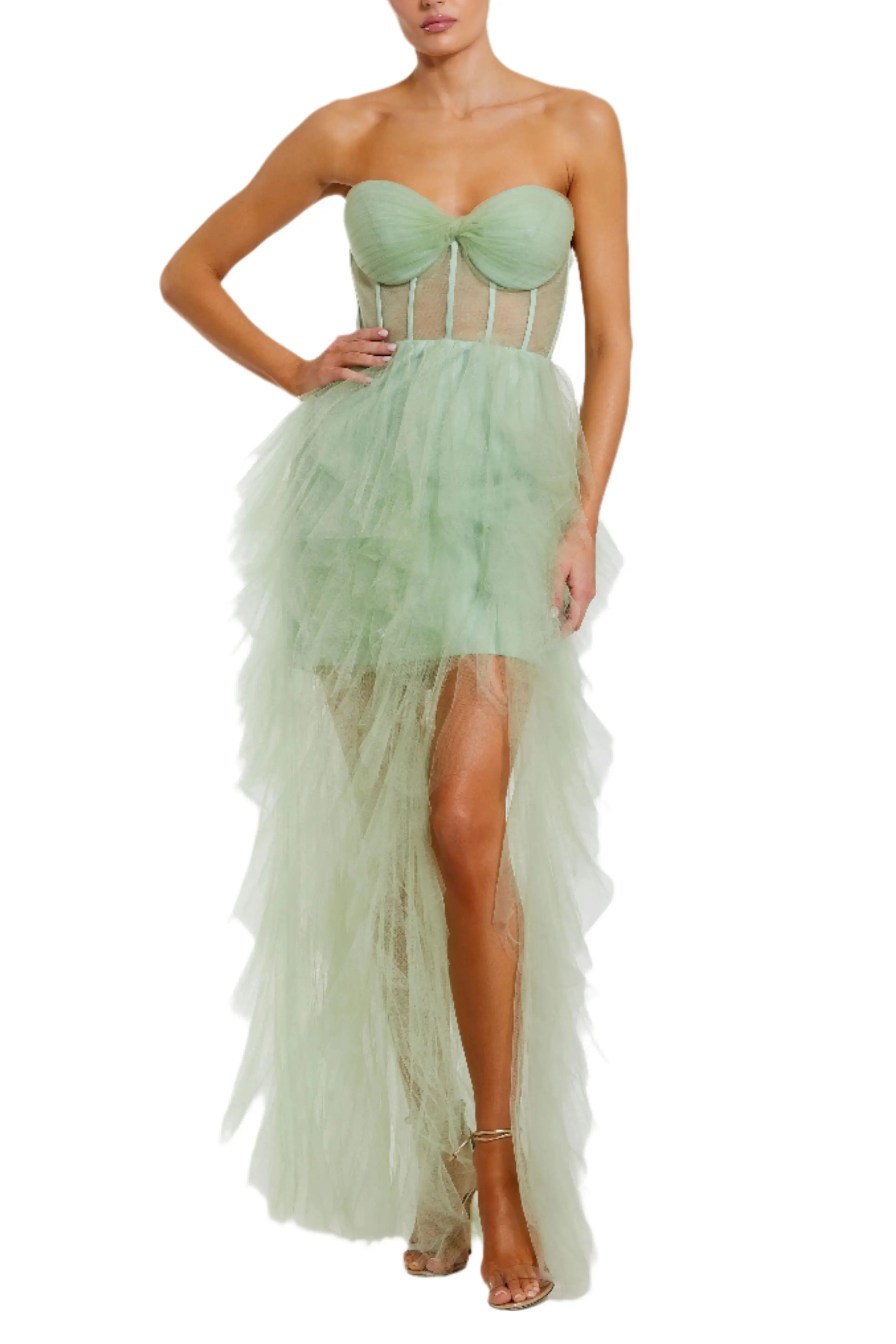 Mac Duggal Strapless Corset Gown with Spiral Ruffles (Women) | Nordstrom | Nordstrom
