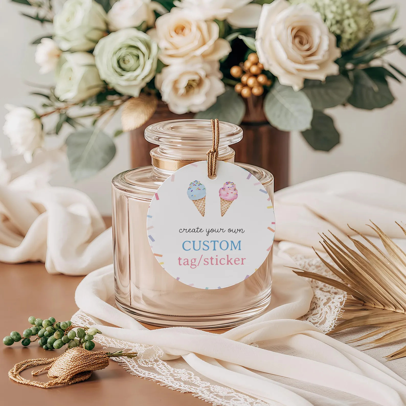 Ice Cream Gender Reveal Tag or Sticker: DIY Printable Template (instant Download) - Etsy | Etsy (US)