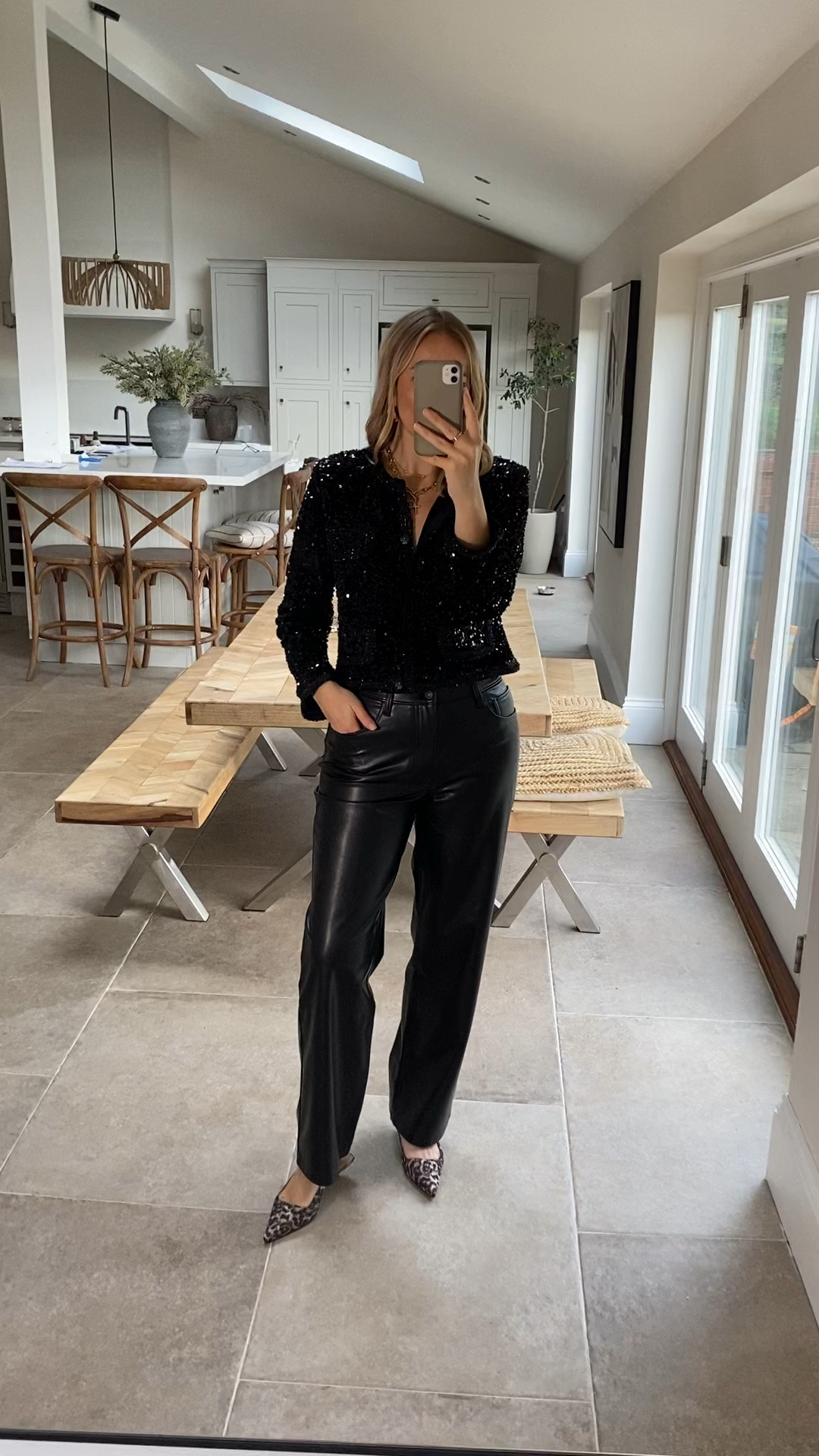 A very nicely done sequin jacket with structured shoulder pocket details and all over sequins - great with high waisted trousers. 
Wearing a U.K. large in the jacket and a 30 regular in the trousers - they fit snug. 

#LTKuk #LTKpartywear #LTKCyberWeek