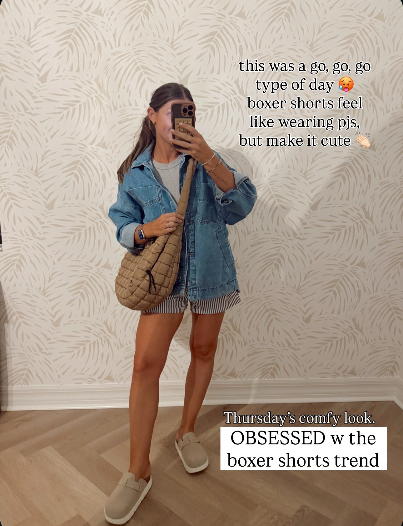 Comfy outfits of the week as a work from home mom 
Small shorts & tank // XS jacket 