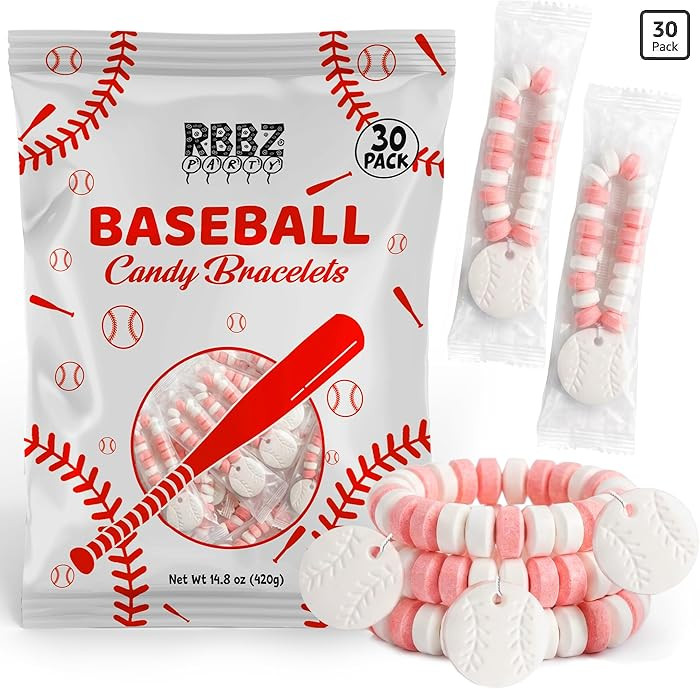 Baseball Candy Bracelets \u2013 Individually Wrapped Suckers 30 Count Bulk Value Pack \u2013 Base... | Amazon (US)