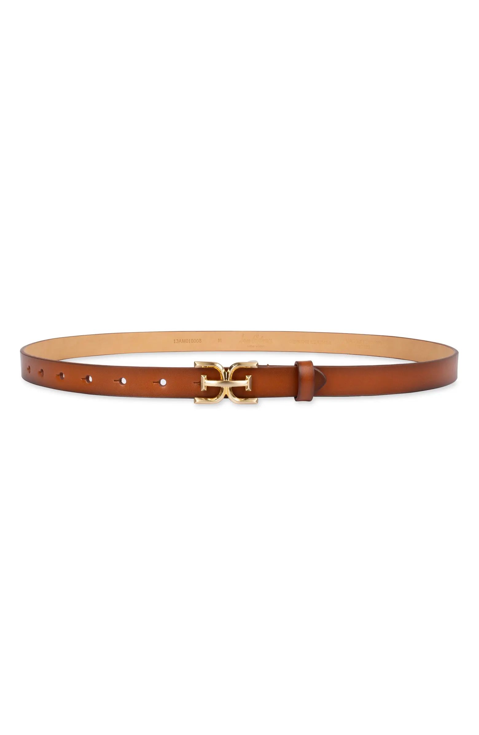 Double E Logo Slim Leather Belt | Nordstrom