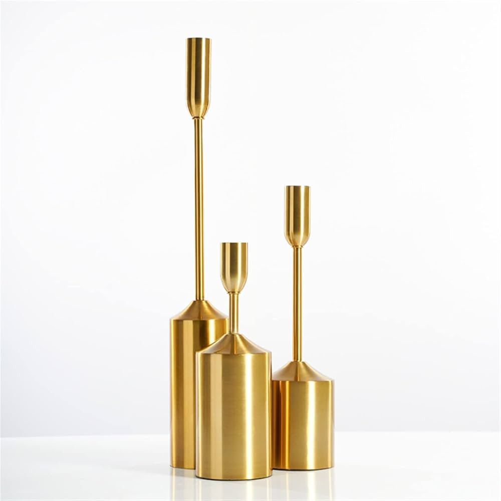Candlestick Holder Metal Gold Plated Candle Holders Pillar Wedding Home Decoration Candlestick Pr... | Amazon (US)