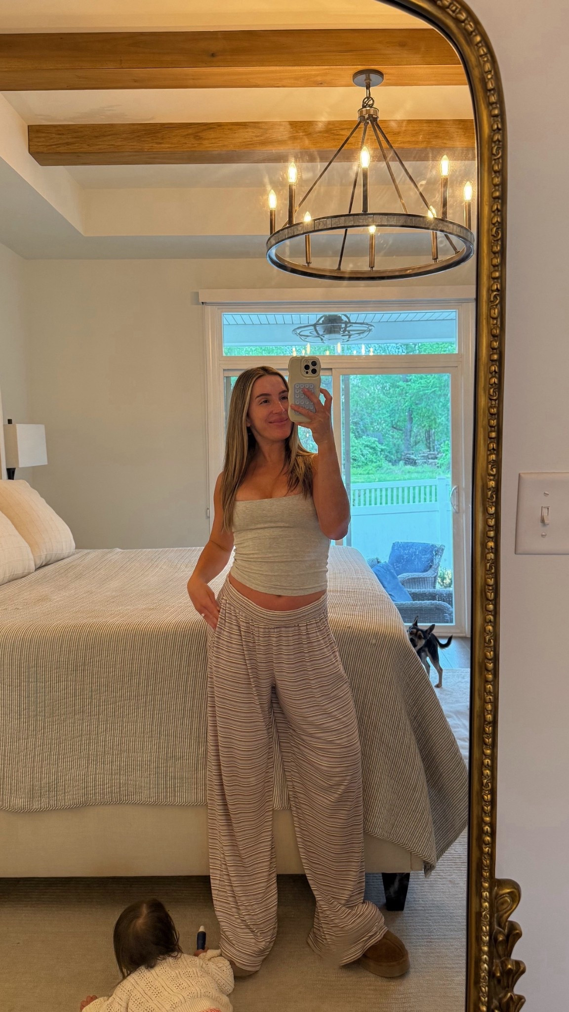 I’m 5’2” in XS tank + medium sweats (up one size in each for pregnancy) 

#LTKBump