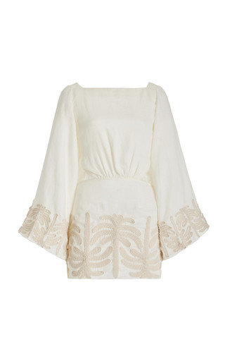 Shared Present Embroidered Linen Mini Dress | Moda Operandi (Global)