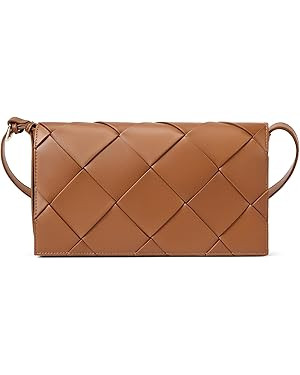 BOSTANTEN Woven Shoulder Bags for Women Trendy Small Crossbody Purse Leather Handbags | Amazon (US)