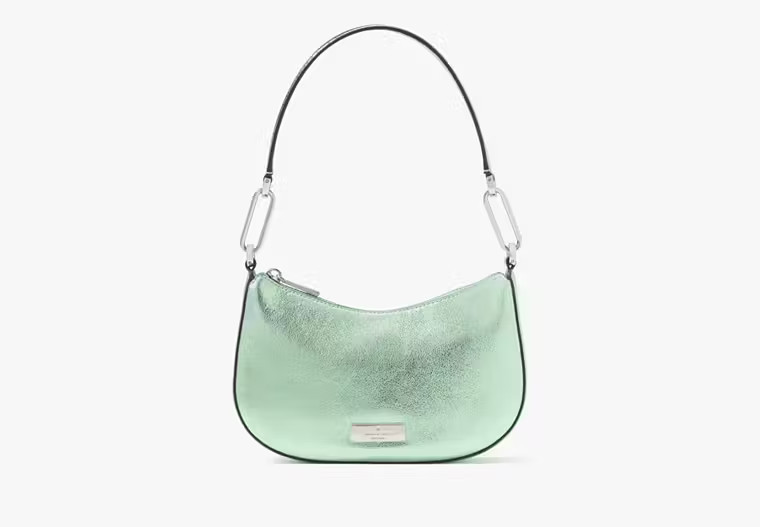 Kate Spade Nina Metallic Shoulder Bag, Seawater | Kate Spade Outlet