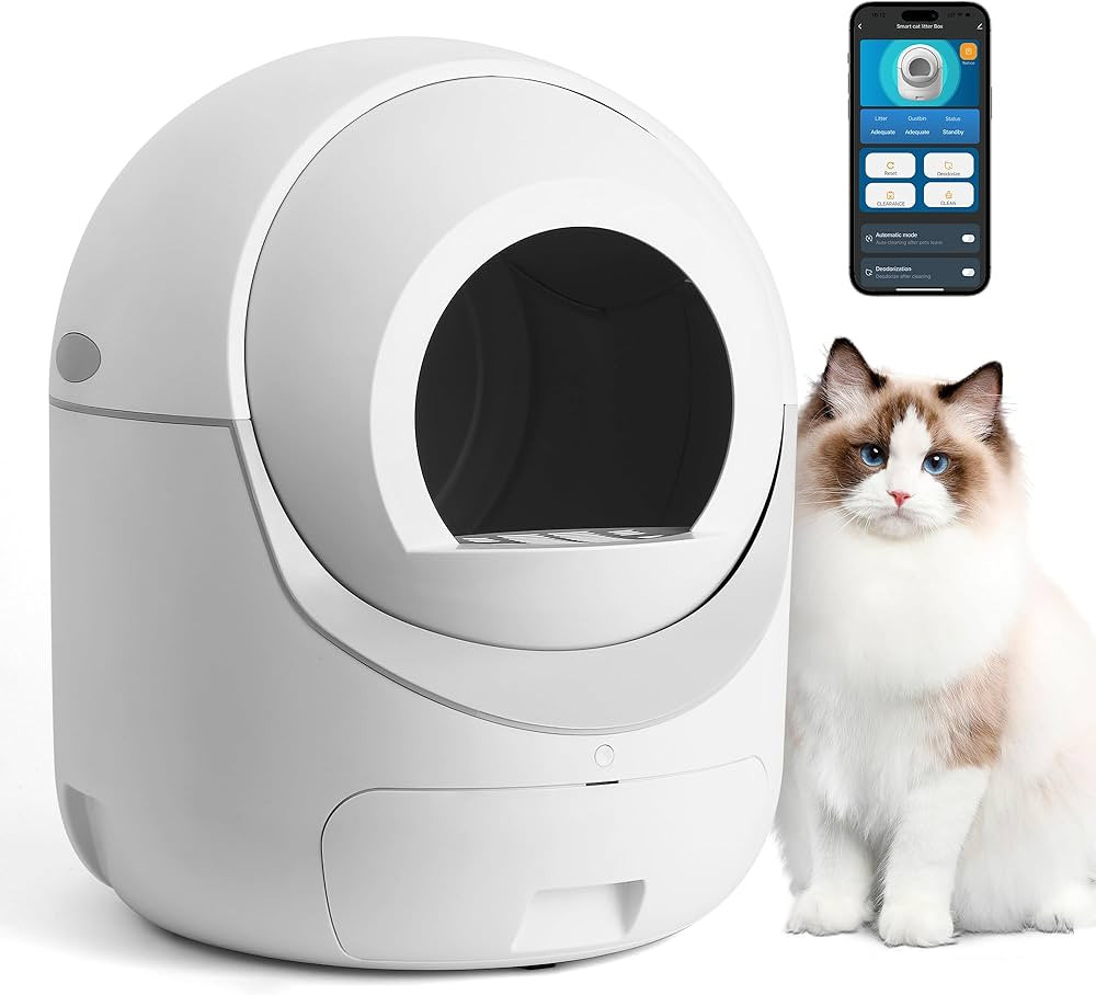 Self Cleaning Cat Litter Box - Anti-Pinch/Odor-Removal Design Automatic Cat Litter Box, Extra Lar... | Amazon (US)
