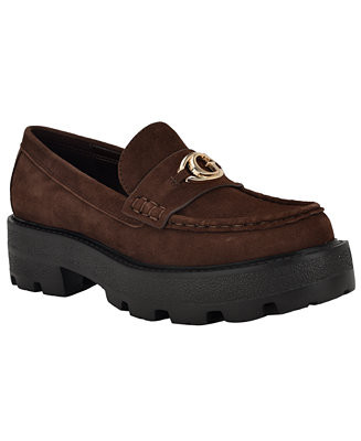 GUESS Women's Yanika G Hardware Lug Sole Loafers - Macy's | Macy's